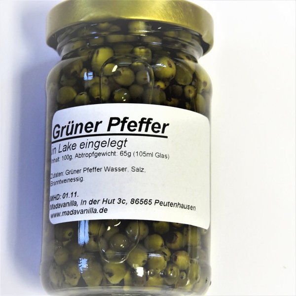 Grüner Pfeffer  - Abtropfgewicht: 65g (105ml Glas) in Lake