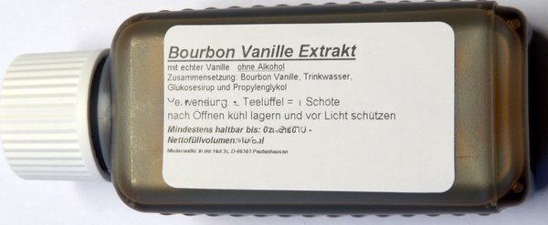 250ml Bourbon Vanille Extrakt - ohne Alkohol - 30% Vanille Anteil
