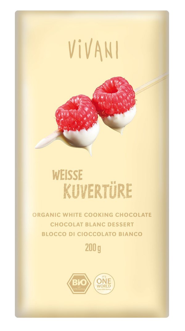 200g Vivani Kuvertüre Weiße Schokolade