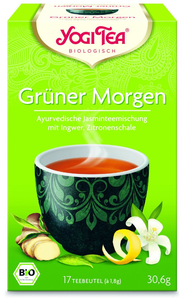 Yogi Tea Grüner Morgen - 17 Tee Beutel - Yogi Tea - Sonderpreis MHD abgel.