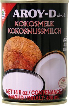 400ml Kokosnussmilch Aroy-D - ungesüßt 70% Kokosnussextrakt - KokosMILCH - zum kochen, backen...