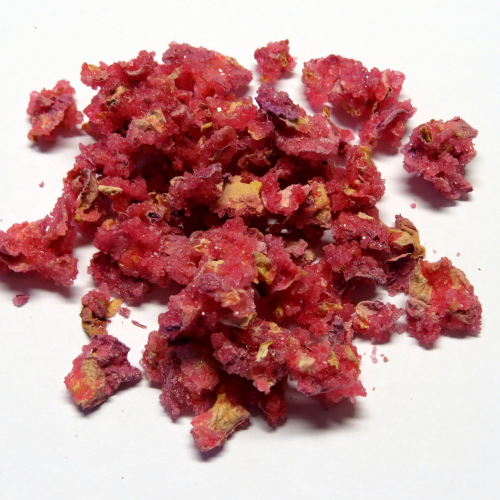 25g Kristallisierte Rosen - Natur - Rosenblütenblätter mit Zucker kandiert