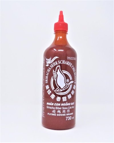 Sehr Scharfe Chilisauce Sriracha - Flying Goose - 730ml - mit roter Kappe