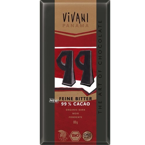 Vivani Feine Bitter 99% Bio Schokolade - neu! mit Kokosblütenzucker