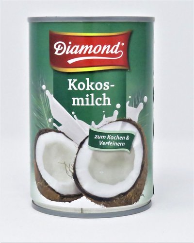 400ml Kokosmilch in Dose - Diamond - ungesüßt - 82% zum kochen & verfeinern