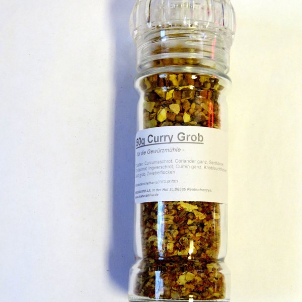50g Curry - Grob - in Glas Gewürzmühle