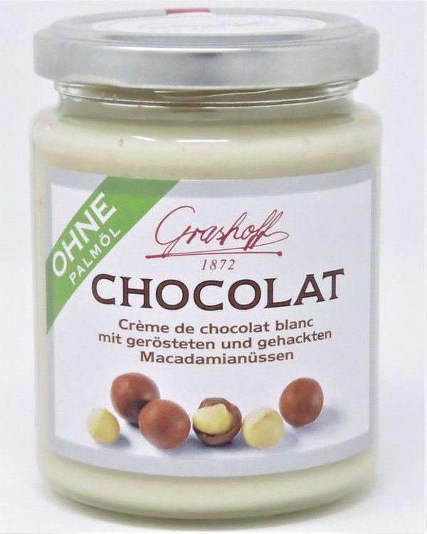 235g Grashoff Weiße Schokoladencreme mit MACADAMIA