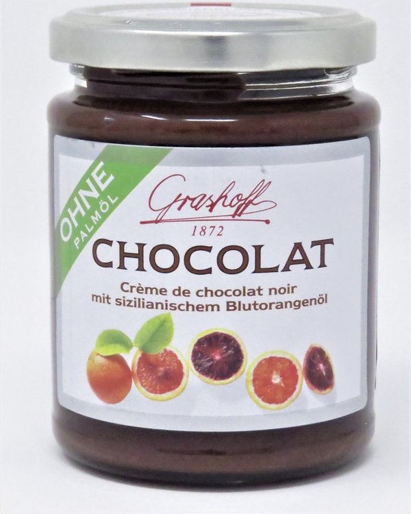 250g Grashoff Créme de chocolat noir mit sizilianischem Blutorangenöl
