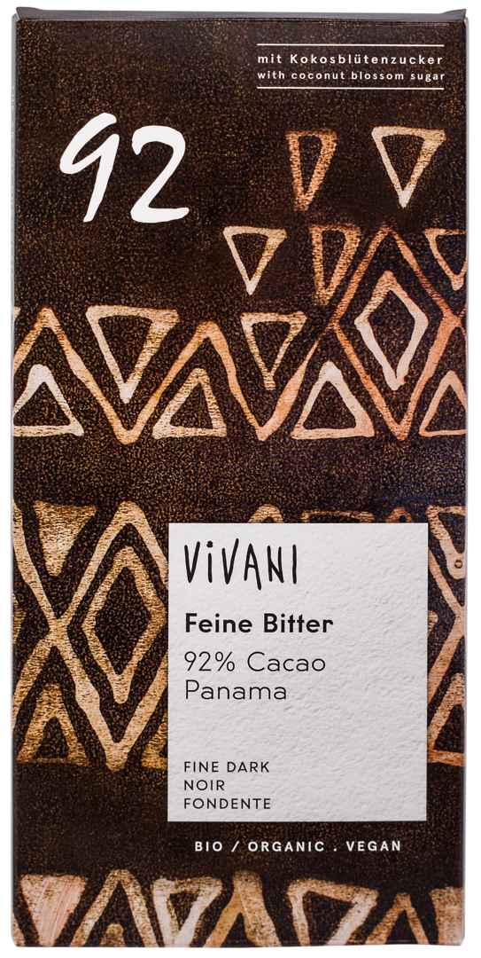 80g Vivani Vivani Bio-Schokolade Feine Bitter 92%