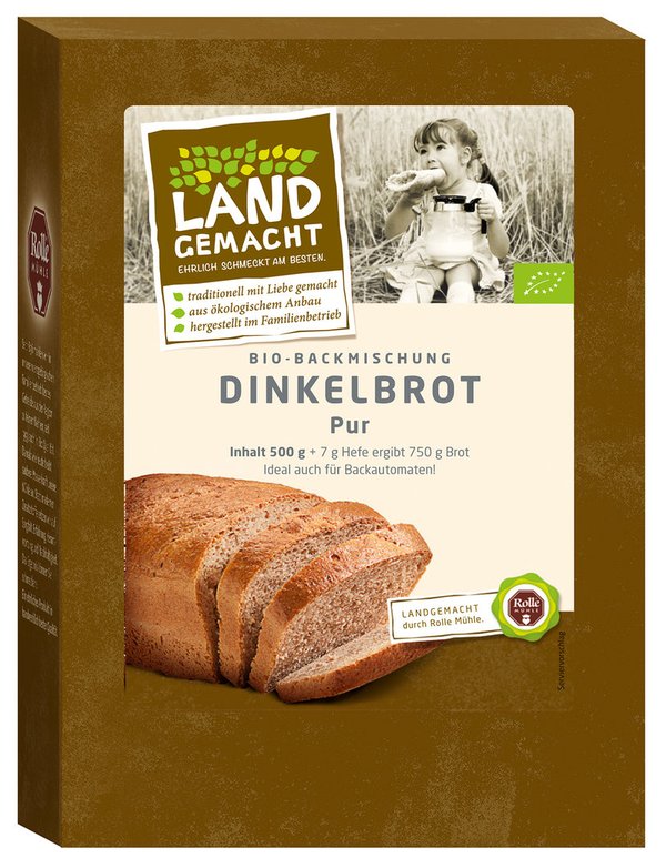 500g Bio DINKEL Brot "pur" - Brotbackmischung - ergibt ca. 750g Brot
