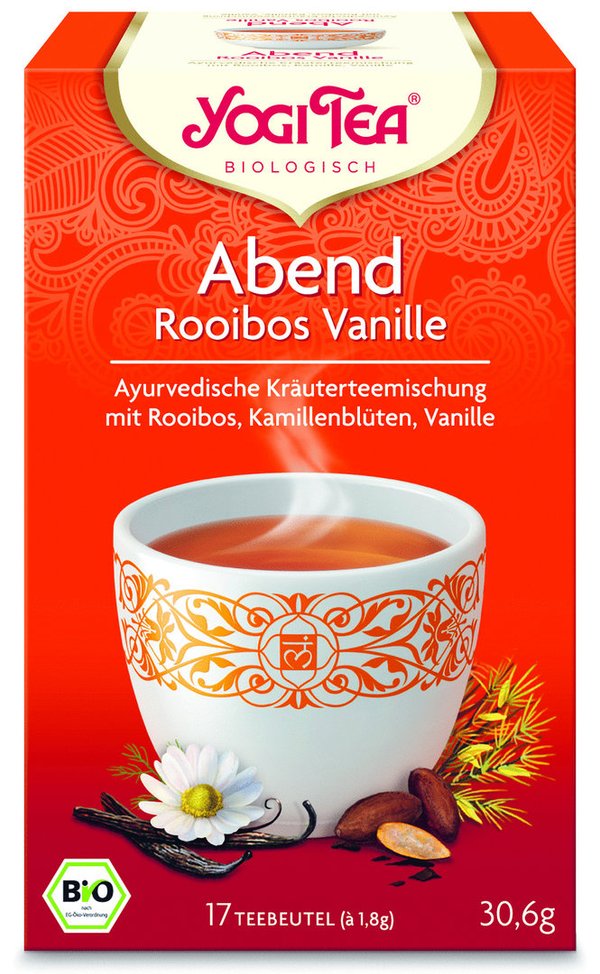 Yogi Tea Abend Tee mit Rooibos und Vanille - 17 Tee Beutel - Yogi Tea - Rot