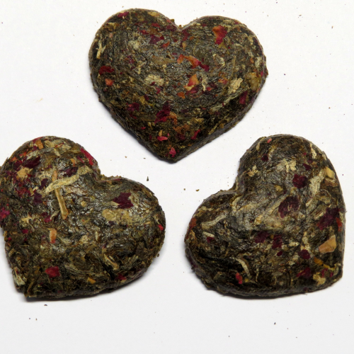 Teerose Teeblume Grüne Teeziegel Herz 3 Stück