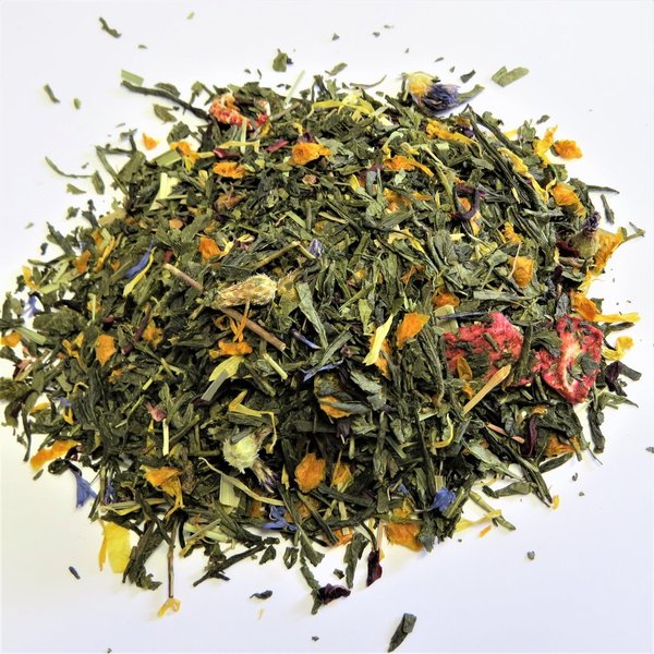 100g Grüner Tee "Bunter Garten" - fruchtiger Beeren Geschmack - DE-ÖKO-005