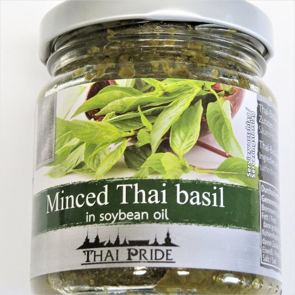 Thai Basilikumpaste - Thai Basilikum gehackt 175 g Thai Pride