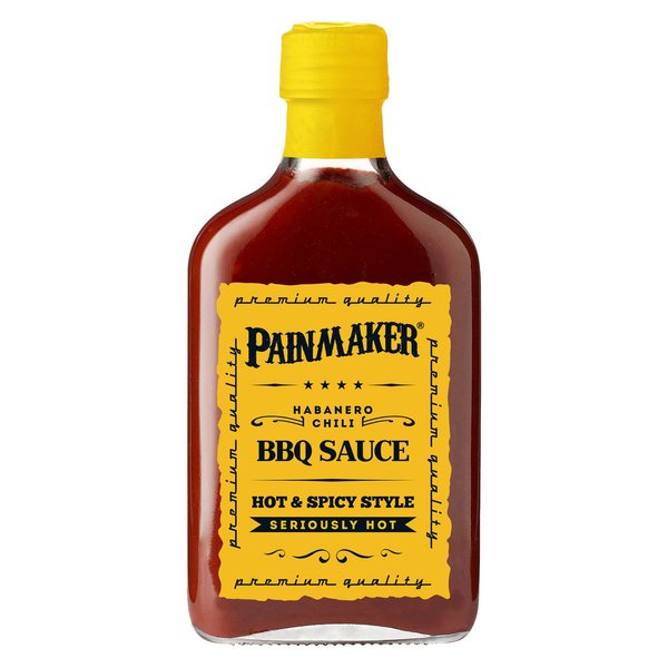 Painmaker BBQ Sauce - GELB mit Habanero Chili Hot 195ml