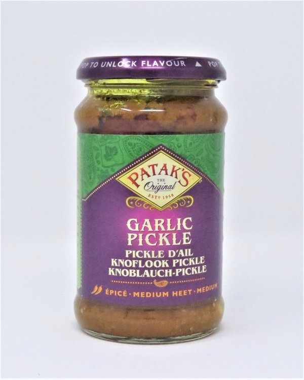 Garlic - Knoblauch - Pickle - Patak`s 300 Gramm Paste Soße Medium